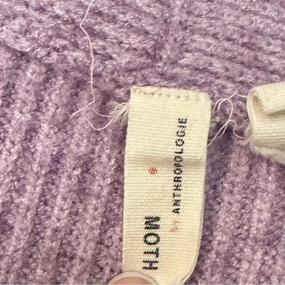 Moth Anthropologie Lightweight Tie Front V Neck Lavender Purple Sweater Size M - Picture 3 of 3